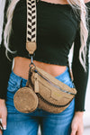 Camel Colorblock Strap Chain Shoulder Bag With Coin Purse-Shoes & Bags-MomFashion