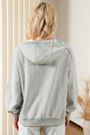 Gray Active Patchwork Detail Warm Winter Hoodie-Tops-MomFashion