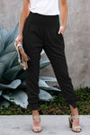 Black Pocketed Casual Joggers-Bottoms-MomFashion