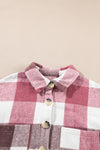 Plaid Color Block Buttoned Long Sleeve Jacket with Pocket-Outerwear-MomFashion