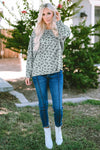 Leopard Animal Print Stitching Loose Long Sleeve Top-Tops-MomFashion