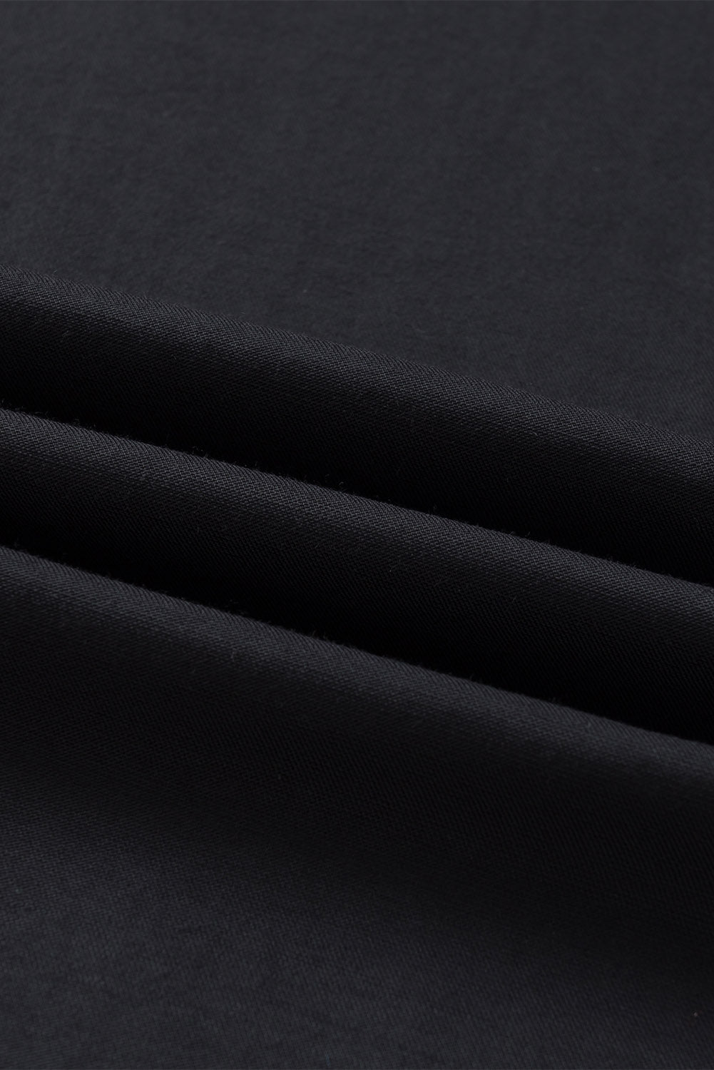 Black Drawstring Elastic Waist Casual Wide Leg Pants-Bottoms-MomFashion