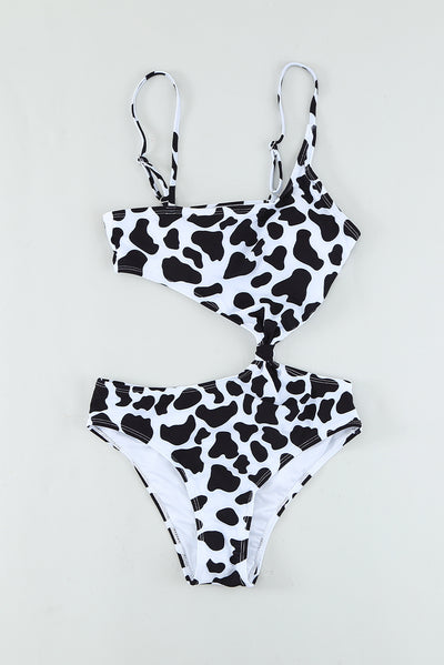 Cow Animal Print One-piece Swimsuit-Swimwear-MomFashion