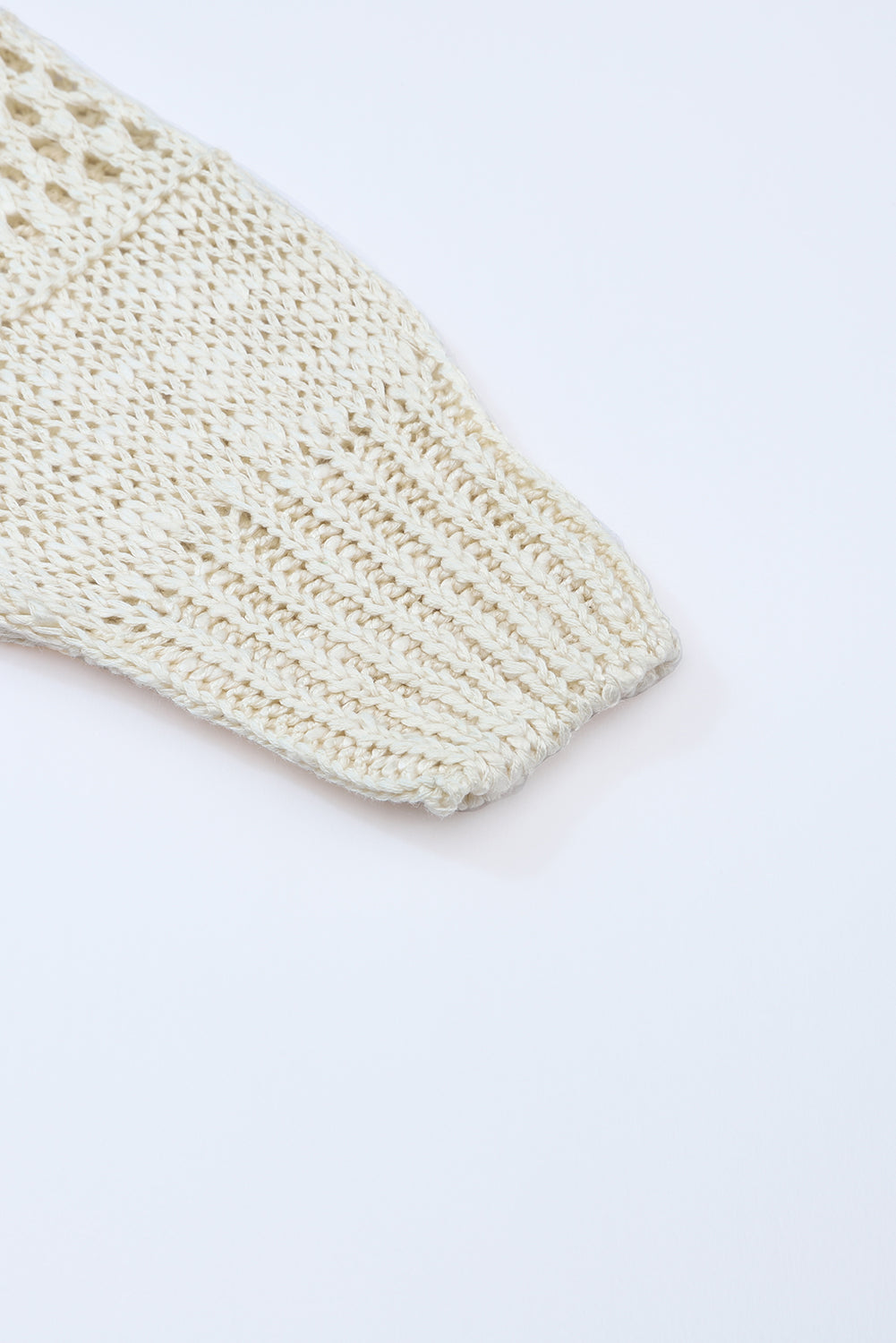 Apricot Casual Hollowed Knit Dolman Sleeve Cardigan-Tops-MomFashion