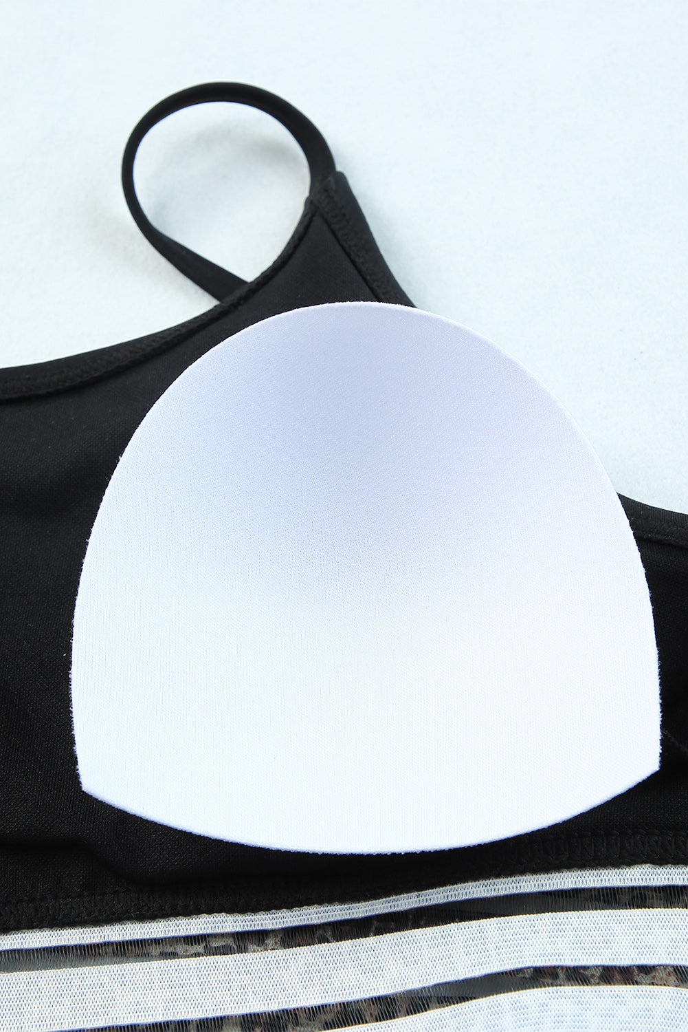 Black Rose Leopard Mesh Trim 2pcs Bikini Swimsuit-Swimwear-MomFashion