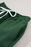 Mist Green Drawstring Waist Casual Jogger Pants-Bottoms-MomFashion