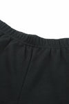 Black Ribbed Zipper Sweatshirt and High Waist Shorts Set-Loungewear-MomFashion