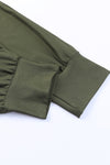 Green High Waist Pleated Pocket Leggings-Bottoms-MomFashion