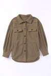 Turn Down Collar Buttoned Shirt Jacket-Outerwear-MomFashion