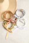 Yellow 5pcs Glitter Jelly Bow Knot Ribbon Bracelet Set-Accessories-MomFashion