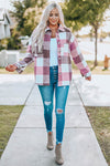 Plaid Color Block Buttoned Long Sleeve Jacket with Pocket-Outerwear-MomFashion