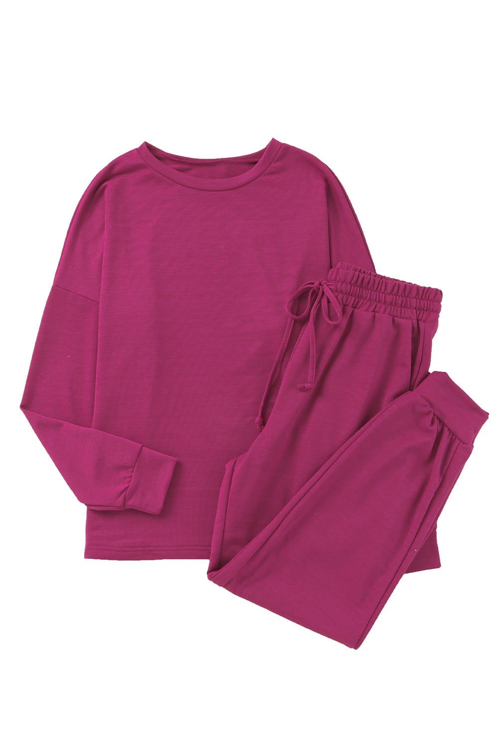 Long Sleeve Pullover and Jogger Pants Lounge Set-Loungewear-MomFashion