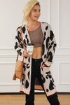 Leopard Animal Print Open Midi Cardigan-Tops-MomFashion