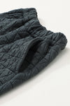 Dark Grey Solid Quilted Pullover and Pants Outfit-Loungewear-MomFashion