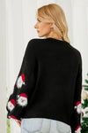 Black Christmas Santa Claus Pullover Sweater-Tops-MomFashion