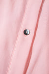 Pink Flap Pocket Tab Sleeve Button-Down Plus Size Shirt-Plus Size-MomFashion