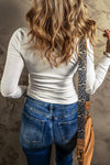 Bright White Textured Long Sleeve Slim Henley Top-Tops-MomFashion