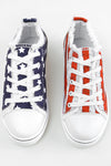 Blue American Flag Lace-up Canvas Flat Shoes-Shoes & Bags-MomFashion