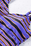 Purple Animal Stripes Lacing Tankini Swimsuit-Swimwear-MomFashion