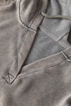 Gray Mineral Wash Exposed Seam Pullover Hoodie-Tops-MomFashion