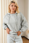 Gray Active Patchwork Detail Warm Winter Hoodie-Tops-MomFashion