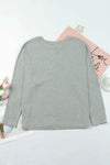 Gray Solid Color Patchwork Long Sleeve Top-Tops-MomFashion