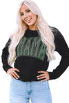 Black Mama Varsity Crew Neck Sweatshirt-Tops-MomFashion