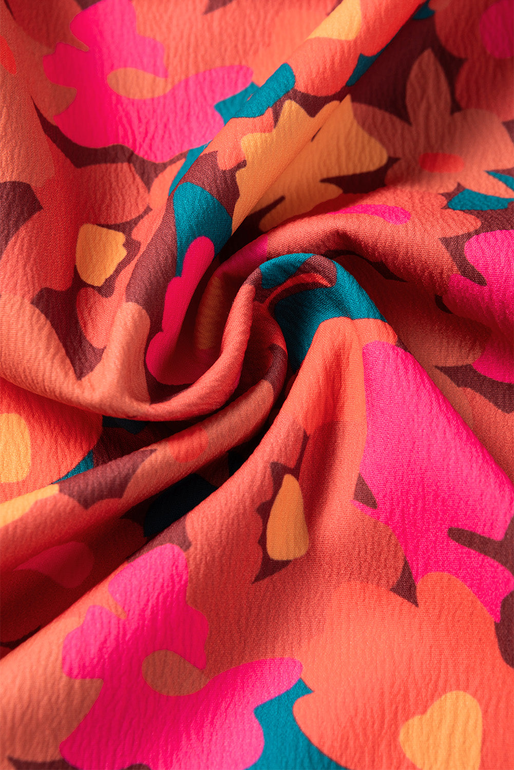 Rose Red Ruffle Shoulder Long Sleeve Floral Mini Dress-Dresses-MomFashion