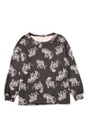 Lively Tiger Print Casual Sweatshirt-Tops-MomFashion