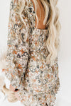 Floral Print Smocked Back Puff Sleeve Mini Dress-Dresses-MomFashion