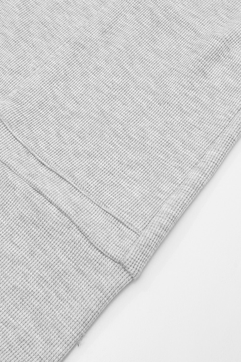 Light Gray Thermal Waffle Knit Pocketed Cardigan-Tops-MomFashion