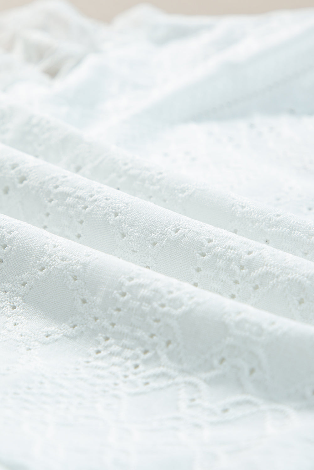 White Frenchy Contrast Lace Bishop Sleeve Bodysuit-Tops-MomFashion