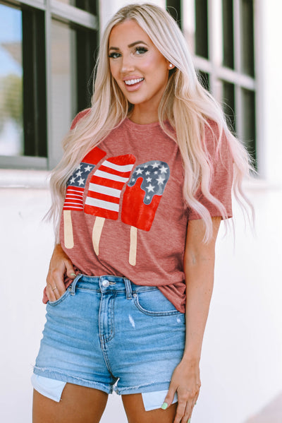 Patriotic Popsicles Short Sleeve Tee-Graphic-MomFashion