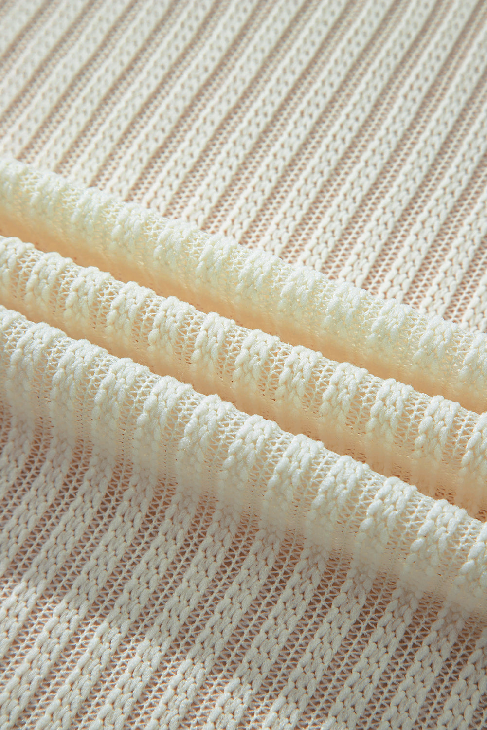 Beige Textured Lantern Sleeve Open Kimono-Outerwear/Kimonos-MomFashion