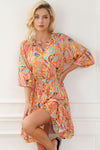 Multicolour Paisley Print Frilled Mini Dress-Dresses-MomFashion