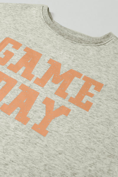 Grapefruit Orange Game Day Graphic Sweatshirt-Tops-MomFashion