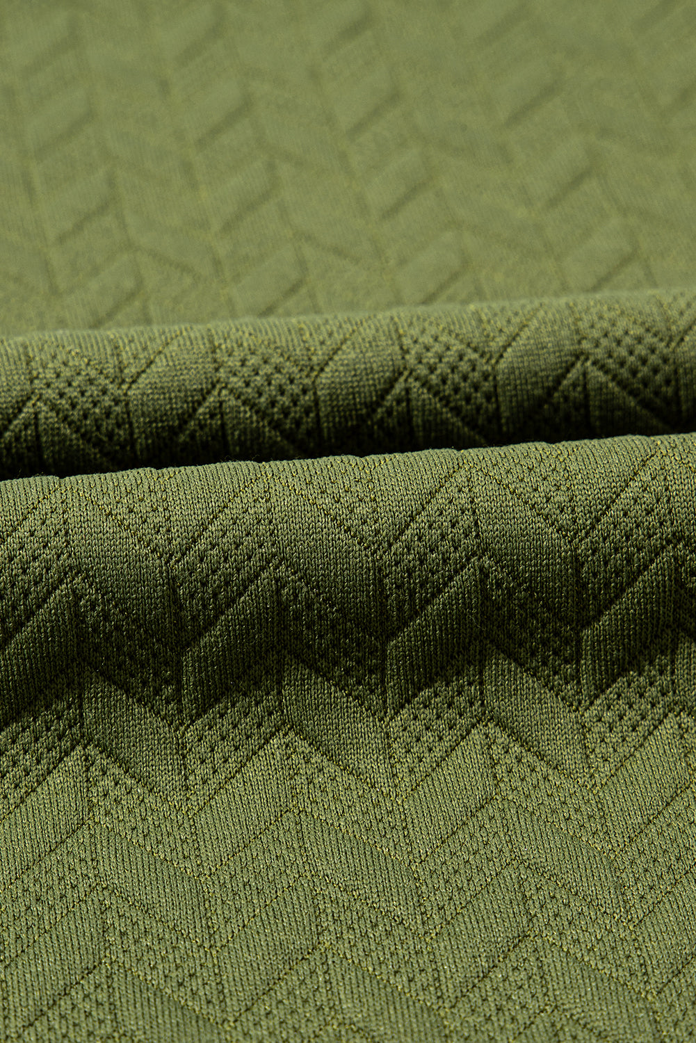 Jungle Green Solid Textured Raglan Sleeve Pullover Sweatshirt-Tops-MomFashion