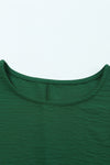 Green Smocked Wrist Shift Top-Tops-MomFashion