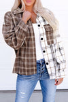 Brown Mixed Plaid Soft Oversized Shirt-Tops-MomFashion