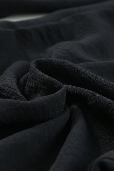 Black Square Neck Smocked Peplum Top and Pants Set-Loungewear-MomFashion