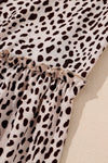 Leopard Animal Print Tiered Long Sleeve Dress-Dresses-MomFashion