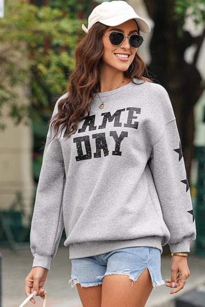 Game Day Graphic Sweatshirt-Tops-MomFashion