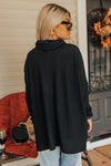 Black Cowl Neck Shift Tunic Top-Tops-MomFashion