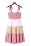 Multicolor Smocked Color Block Sleeveless Mini Dress-Dresses-MomFashion