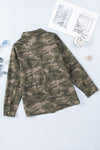 Green Camo Print Multi Pockets Button-up Jacket-Outerwear-MomFashion