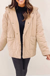 Khaki Double Wear Reversible Fleece Puffer Jacket-Outerwear-MomFashion