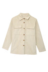 Beige Pocketed Button Ribbed Textured Shacket-Outerwear-MomFashion