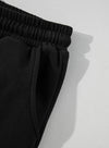 Black Solid Seamed Zipper Jacket and Drawstring Waist Pants Set-Two Piece Sets/Pant Sets-MomFashion