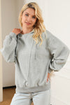 Gray Active Patchwork Detail Warm Winter Hoodie-Tops-MomFashion