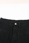 Black Vintage Casual Pocket Flared Jeans-Bottoms-MomFashion